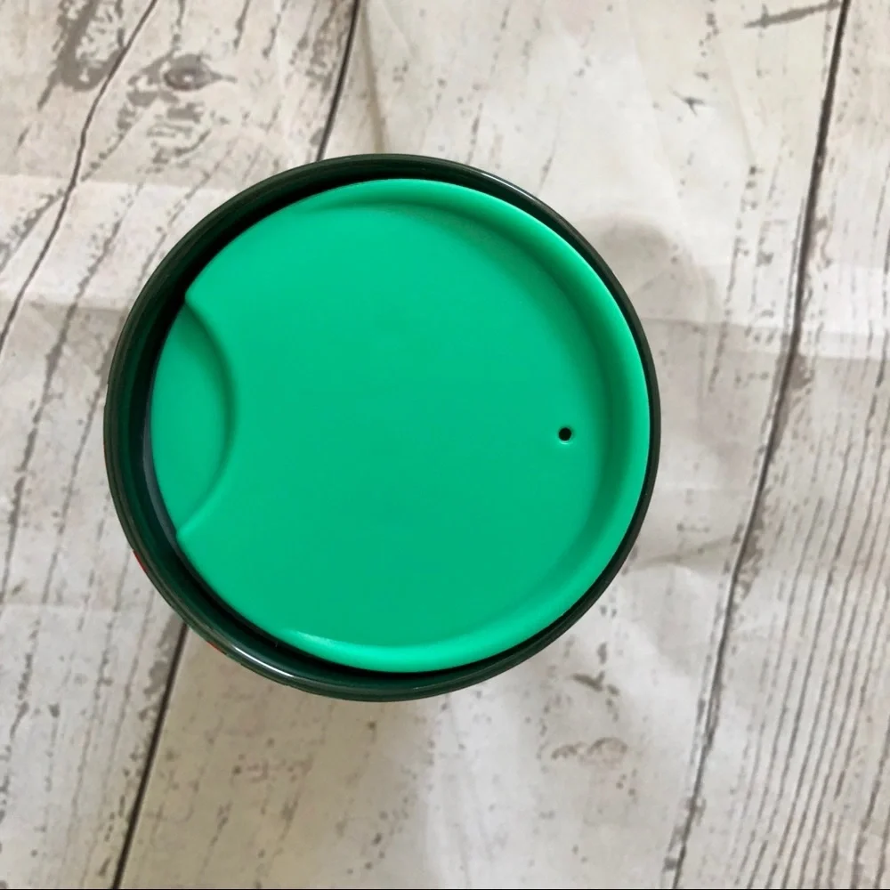 Starbucks 2019 Holiday Confetti Travel Mug Ceramic 12oz LE Green Red with Lid